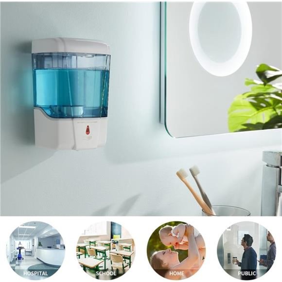 Automatic Soap Dispenser Wall Mount, Hand Sanitizer Dispenser 600ml/20oz - Picture 6 of 6